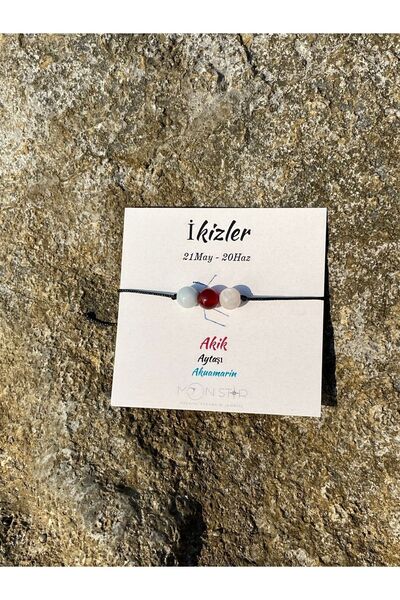Moonstar Jewelry Gemini Zodiac Bracelet with Natural Stone Anklet