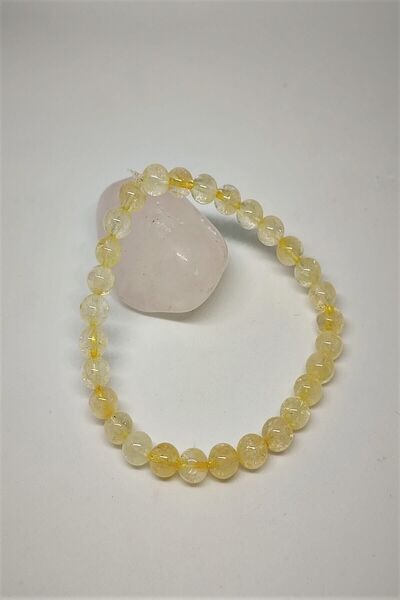 Generic Brand 6 Mm Citrine Natural Stone Certified Bracelet