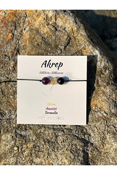 Moonstar Jewelry Akrep Burcu Bilekliği - Halhalı Doğal Taş