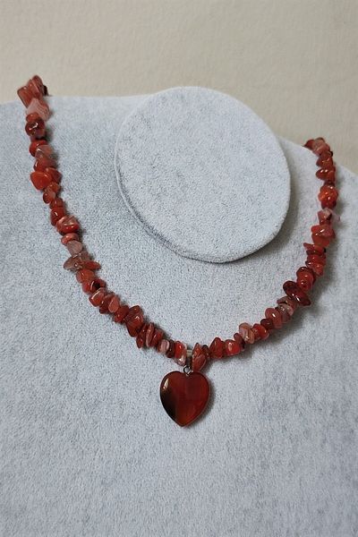 badeaccessories Certified Agate Kırıktaş Natural Stone Heart Necklace