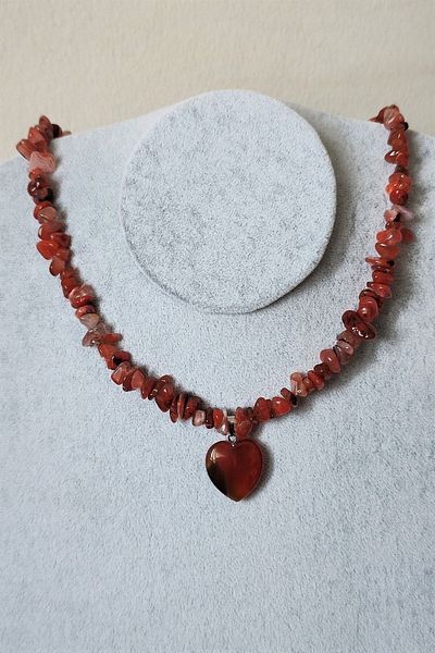 badeaccessories Certified Agate Kırıktaş Natural Stone Heart Necklace
