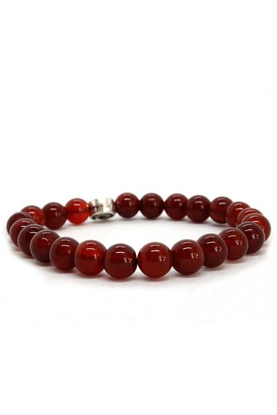 TREND 8mm Carnelian Agate Bracelet