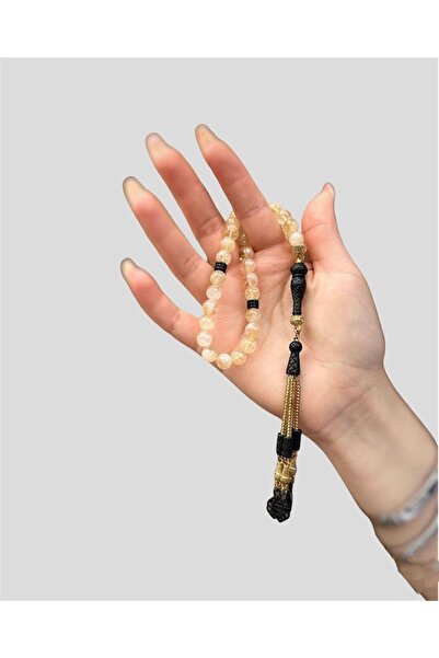 Asya Gems Χάντρες προσευχής από φυσική πέτρα κιτρίνης 8 χιλιοστών - Σφαιρική ...