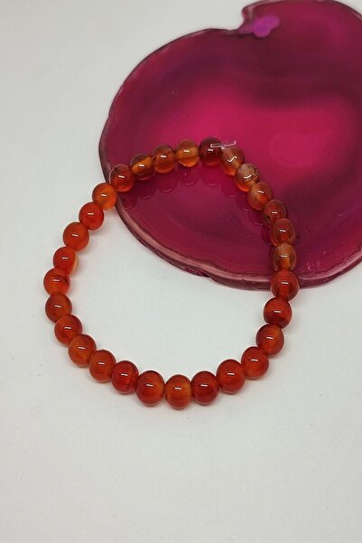 Generic Brand 6 mm Agate Natural Stone Certified Bracelet