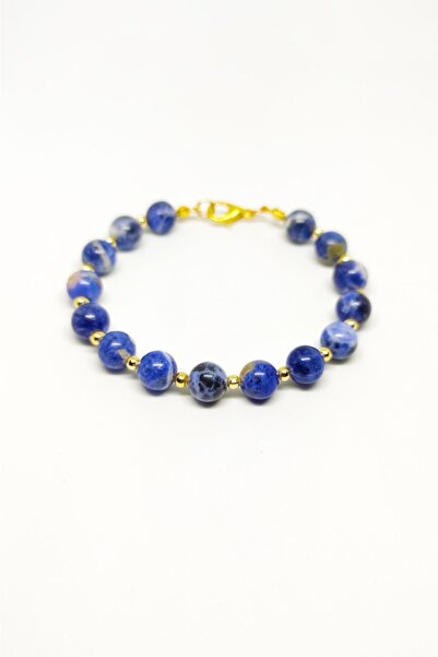 Armis Doğal Sodalit Taşlı Tasarım Bileklik (akıl Ve Mantık Taşı)