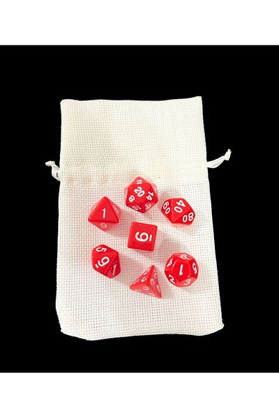 Le Majeur 7-Piece DND Frp Dice Set - Red Cut Desktop Dragons Gaming Dice Gift
