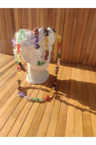 Gena stone 7 Çakra Doğaltaş Kolye Ve 2 Adet Bileklik Seti - Kutulu Gönderim