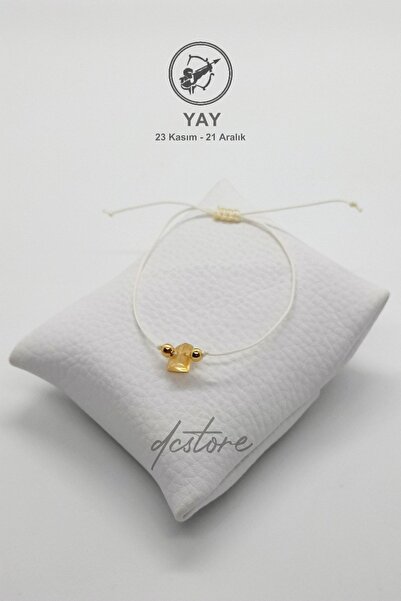 Dcstore Burç Taşı Doğal Taş Yay Burcu Sitrin Bileklik Beyazrenk Makrome Örgü ...