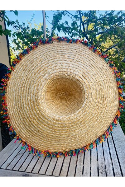 AKTEZ-EL Pălărie mexicană originală din paie mare - colorată