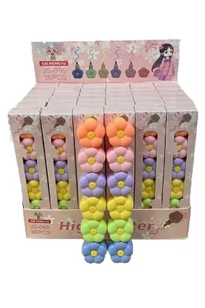 Modellino 6-Piece Color Snap-On Shaped Highlighter Pen with Cut Tip - Shape Selection - 1 Piece