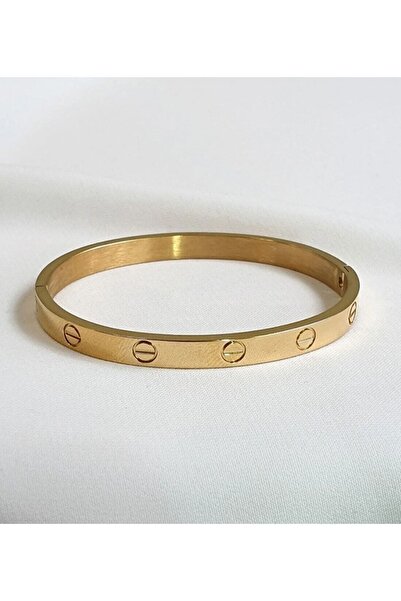 JADE Gold Colored Steel Cuff Bracelet