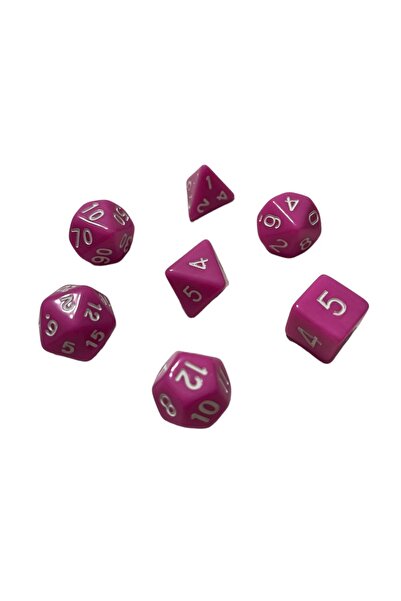 Le Majeur DND Frp Zar Seti 7li Set Dnd Zarı Dungeons And Dragons Masaüstü Oyun Zarı Pembe