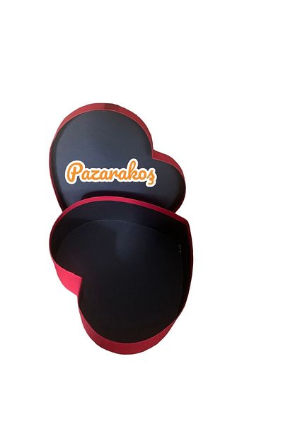 PAZARAKOŞ Gift Box Red Big Bow with Heart Xxl Size 33*33* Height 10.5 Cm