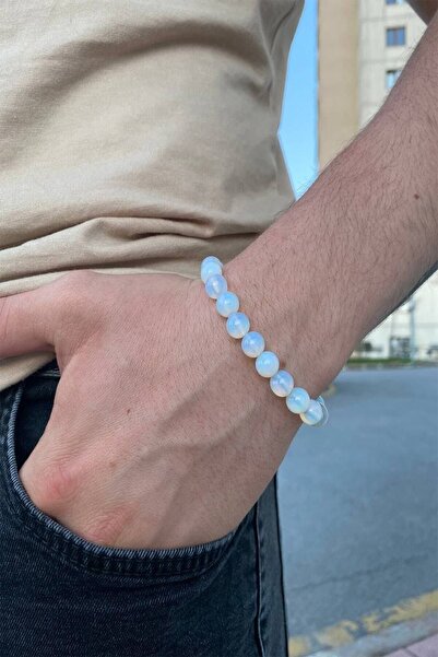 OKKOTECH Su Mavisi Opal Taşı Bileklik Doğaltaş Bileklik