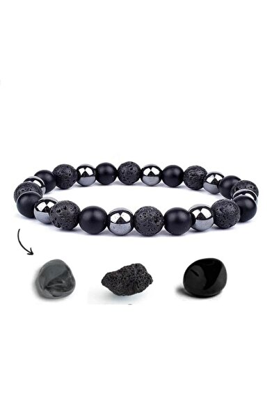 Melek Bozkurt سوار للجنسين من حجر الهيماتيت العقيق الحمم البركانية (طاقة وقوة اهتزاز عالية)