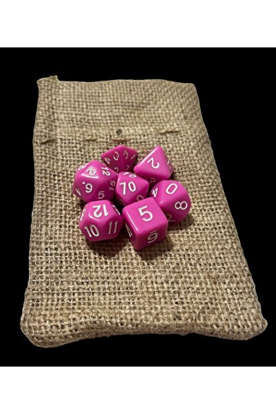 Le Majeur DND Frp Zar Seti 7li Set Dnd Zarı Dungeons And Dragons Masaüstü Oyun Zarı Pembe
