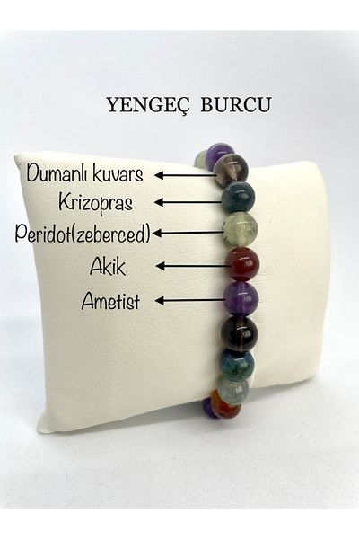 AgateStones Cancer Zodiac Natural Stone Bracelet