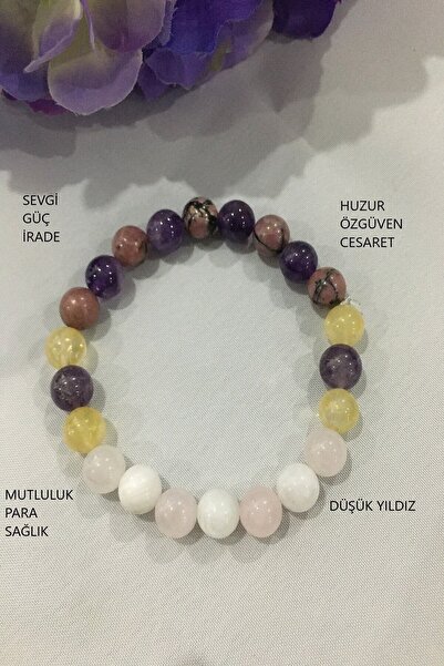 Generic Brand Certified Citrine, Rhodonite, Amethyst, Pink Quartz, Moon Stone...