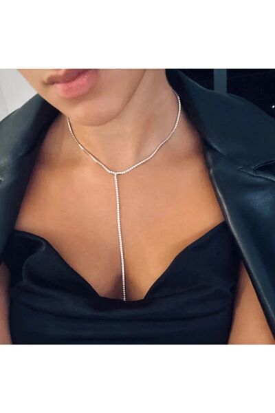 Eva Takı Taşlı Tasma Vücut Kolyesi- Göğüs - Sütyen Zincir Braketi