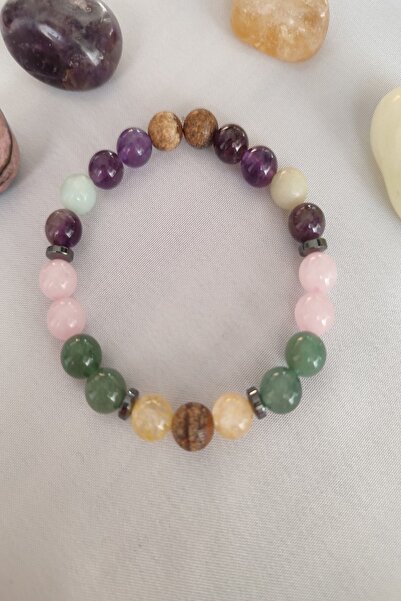 badeaccessories سوار جاسبر معتمد، سيترين، افينتورين، كوارتز وردي، جمشت، أمازو...