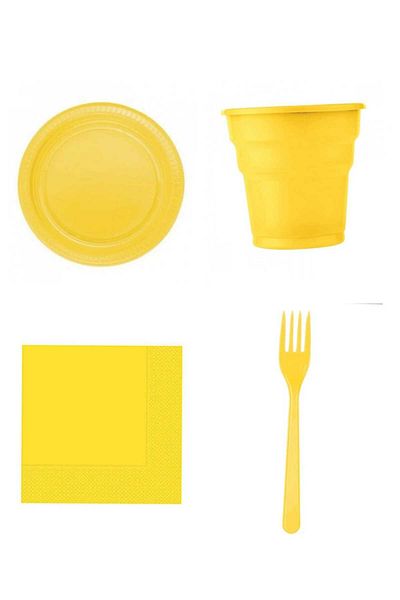 asöy Birthday Disposable Plate Cup Fork Napkin Set Disposable 95 Pieces Full Set for 25