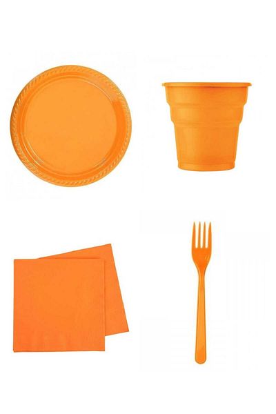 asöy 95 Pieces Full Set for 25 People - Birthday Disposable Plate Cup Fork Napkin Set
