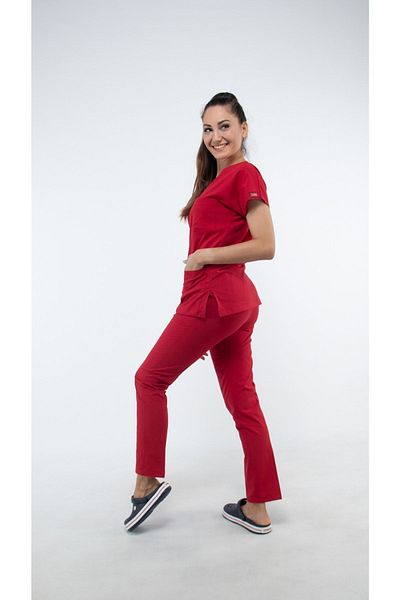 Uçak Medikal Red U-flex Lycra Single Top