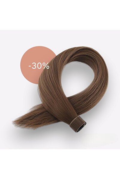 AKOLİFE Kumral At Kuyruğu Postiş Saç    -  Gerçek Saç Dokusu