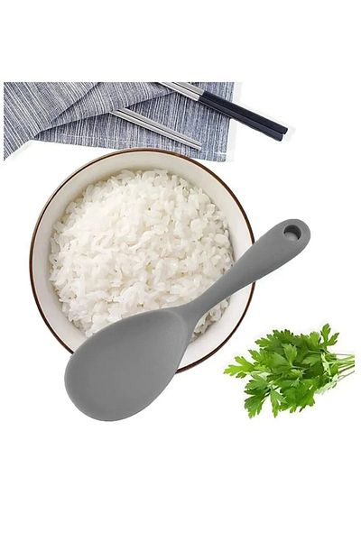 Mums Dizayn 22 cm Silicone Rice Spoon - Ultra Hard, High Temperature Resistant, Fireproof and Non-Stick