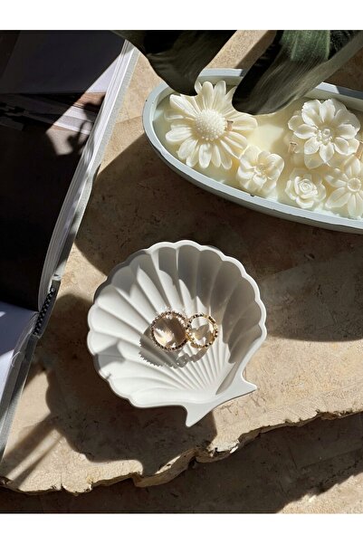 Bautinq Store Dekoratif Beton İstiridye Deniz Kabuğu Midye Takı Tabağı