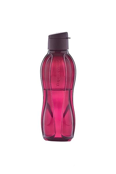 Tupperware زجاجة إيكو 750 مل غطاء عملي أحمر كلاريت