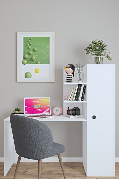 dekoronya Luna Dolaplı Sağa ve Sola Kurulabilir Çalışma Masası