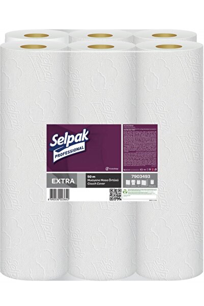 Selpak PROFESSIONAL KAĞIT MUAYENE MASA ÖRTÜSÜ EXTRA 50,5x35 Cm. 50 MT 6 LI KOLİ 7903493 1 KOLİ