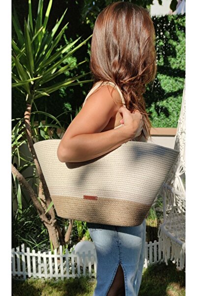 ELSE DESIGNE حقيبة الشاطئ المصنوعة يدويًا من تصميم E&S، حقيبة كبيرة