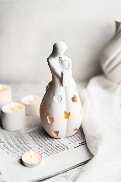 LALEZEN HOME Sarılan Anne-Kız Dekoratif Mumluk - anneler günü hediyesi