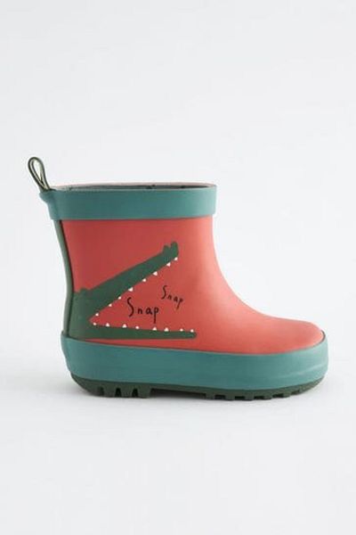 Next Baby Cizme de ploaie cu model de crocodil maro rugină impermeabile