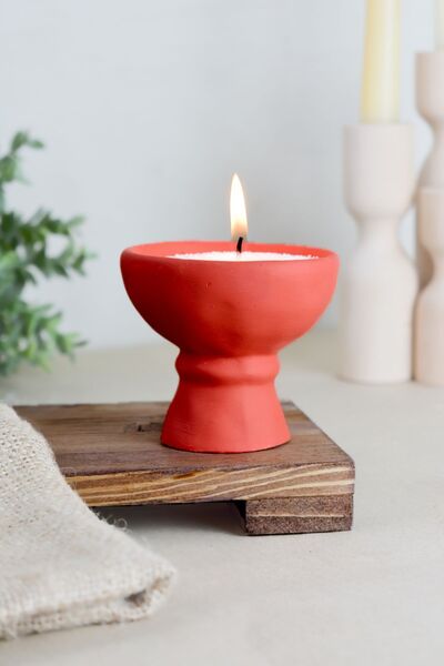 LALEZEN HOME Parla Mercan Renk Mumluk inci tozu mumlu