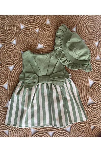 BBX EXCLUSIVE Linen Girl's Dress - Hat Design