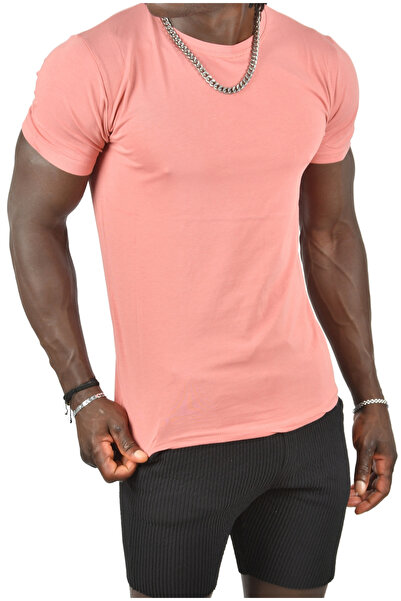 DeepSEA Γκρεζ Ροζ Ανδρικό/unisex Slim Fit Τ-Shirt Βίκινγκ από Βαμβάκι με Λυκρά 1801131