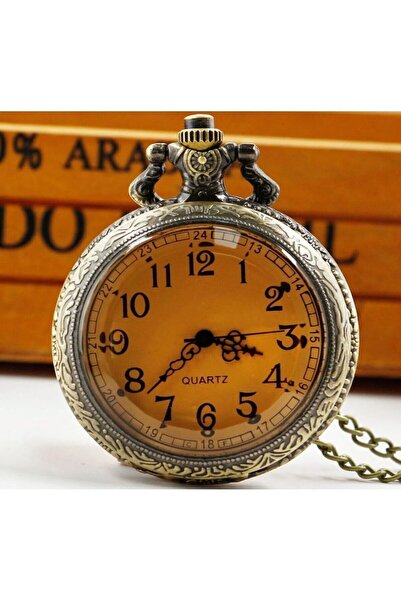 Genel Markalar Retro 16.yüzyıl Cam Kapaklı Köstekli Saat