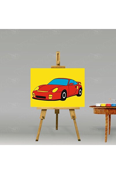 Genel Markalar Sayılarla Boyama Seti KIRMIZI ARABA 25X35 ÇOCUK GENÇ HOBİ BOYA...