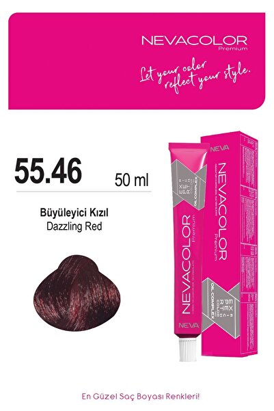 Neva Color Nevacolor Tüp Krem Saç Boyası 55.46 Büyüleyici Kızıl