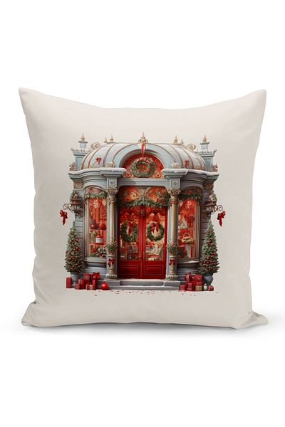 Bertille Home Πρωτοχρονιάτικη Σειρά Διπλής Όψης Ψηφιακή Εκτύπωση Μαξιλαροθήκη Ριχτάρι (Χριστουγεννιάτικο Χριστουγεννιάτικο κάλυμμα μαξιλαριού)