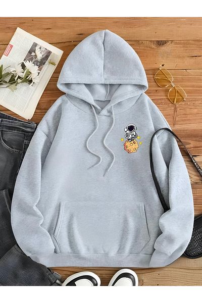 NewCabin Unisex New Season Trend - Φούτερ με 3 νήματα Galaxy Back Printed Oversize