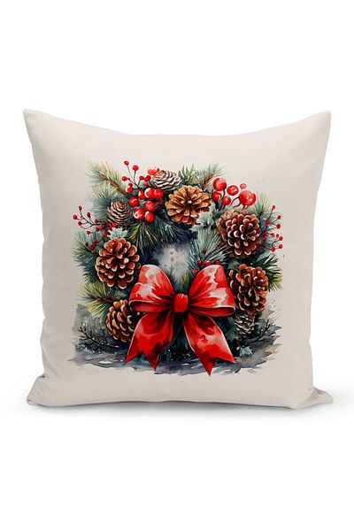 Bertille Home New Year Series Double Sided Digital Printed Throw Pillow Case (Christmas Christmas Cushion Cover)