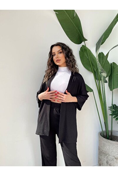 Modistre Set Kimono Seersucker de sus și de jos