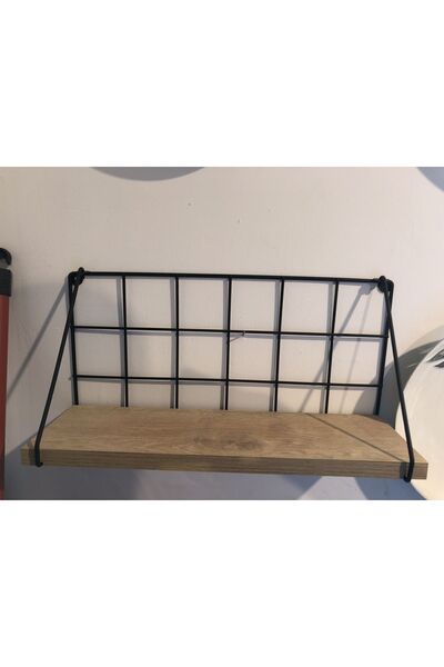 Atak Hediyelik Dekoratif ahşap tek katlı duvar rafı 40x20x12cm