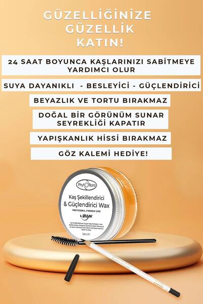 Phytoflora Kaş Sabitleyici Gün Boyu Kalıcı , Kaş Şekillendirici Wax 50 ml