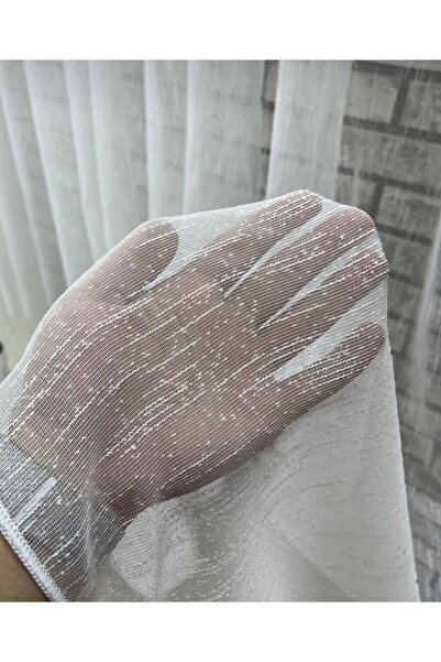 ERNGlobal Ütü İstemez Keten Damla Şantuk Tül Perde Ekru Sık Pileli 1x3 Her Od...