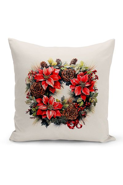 Bertille Home New Year Series Double Sided Digital Printed Throw Pillow Case (Christmas Christmas Cushion Cover)
